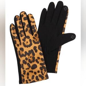 Tan Leopard Tech Gloves Adult One Size NEW
